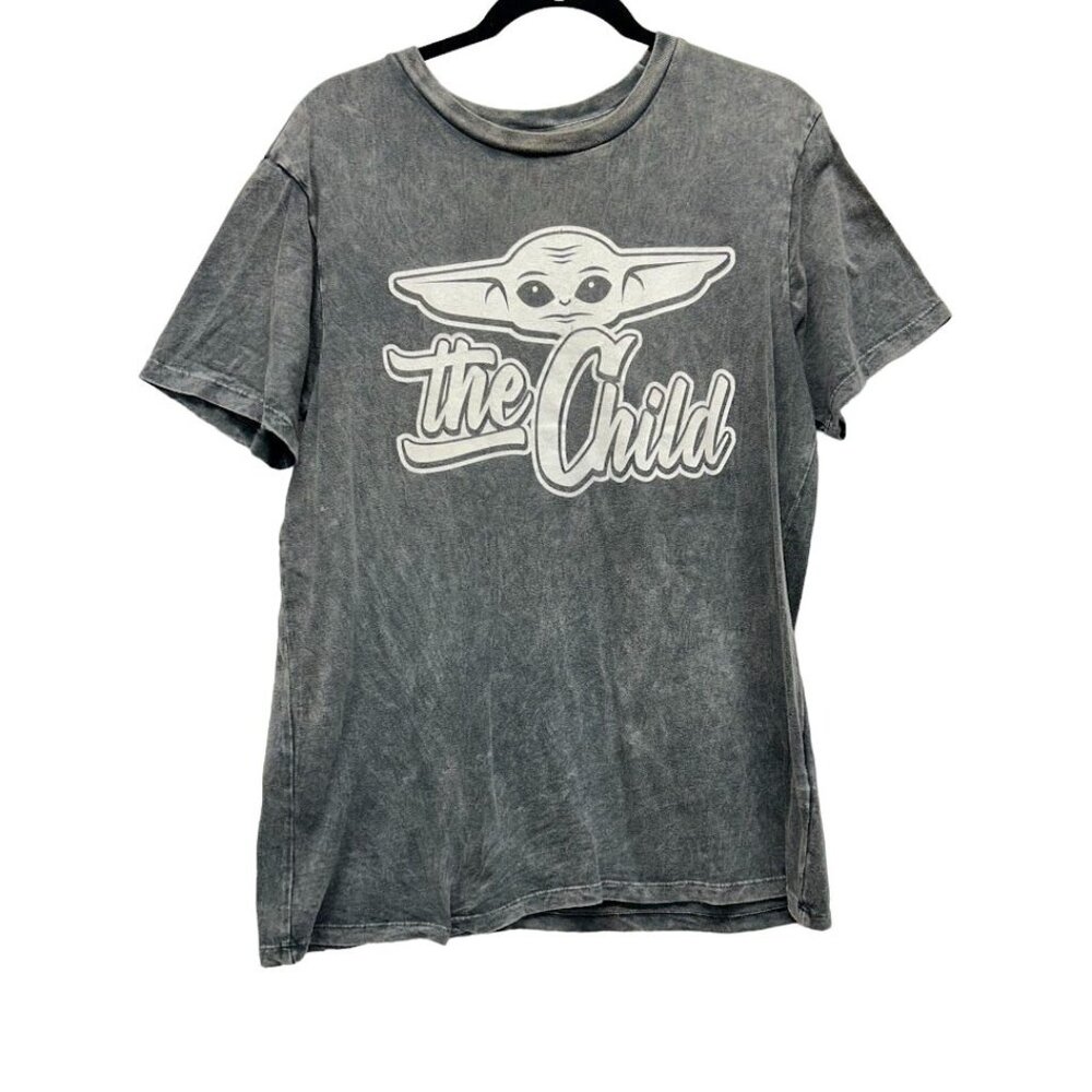 Men's "The Child" Star Wars Disney Sz Medium Short-Sleeve Gray T-Shirt‎